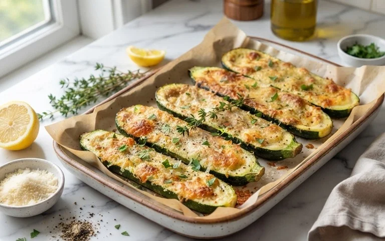 Oven Roasted Parmesan Zucchini